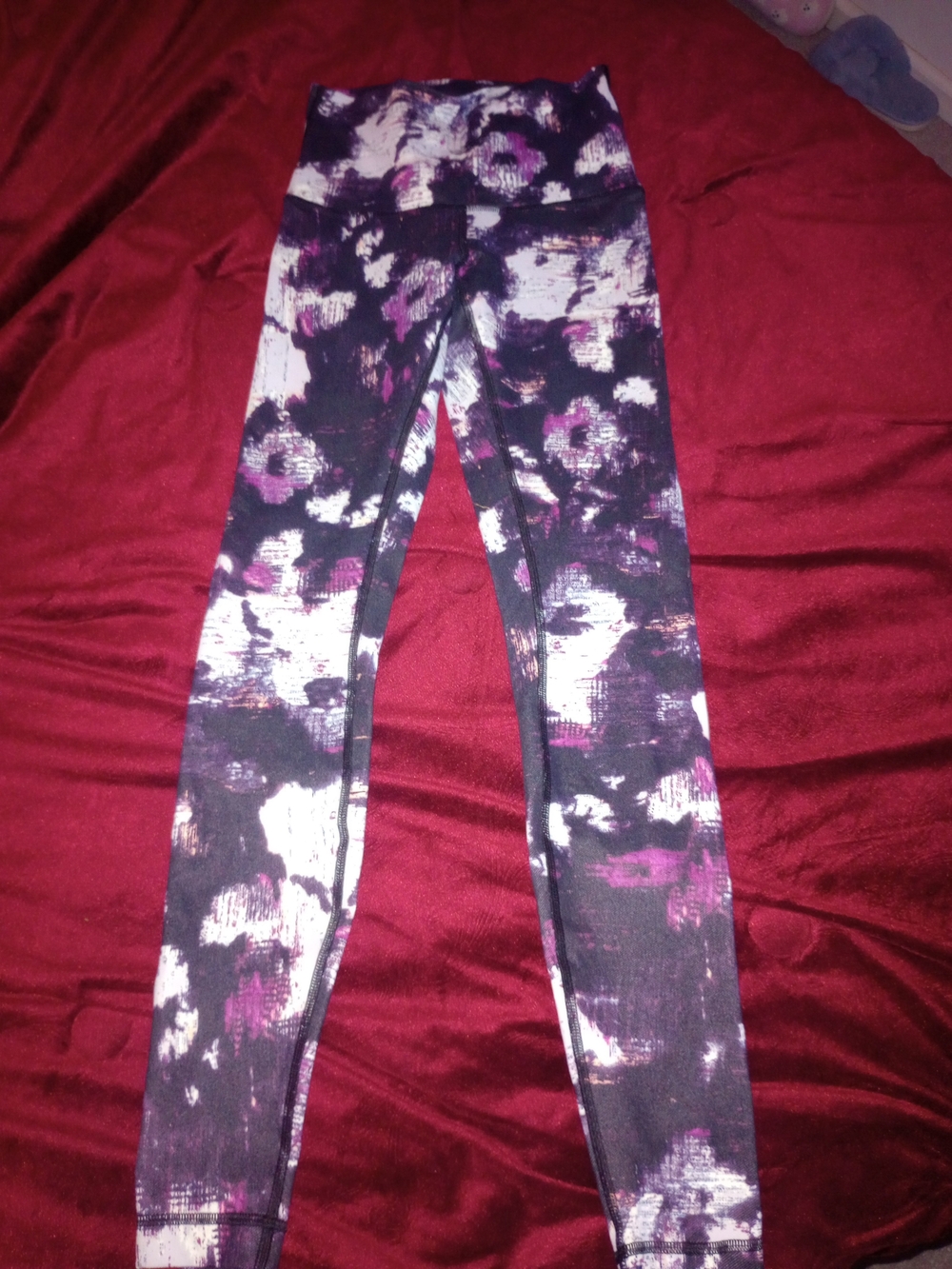Lululemon Athletica Black and Purple Abstract Leggings